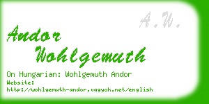 andor wohlgemuth business card